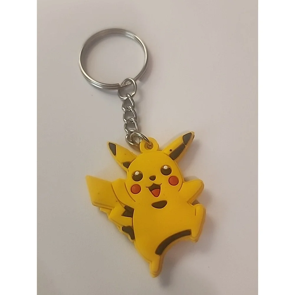 Small Pikachu Pokémon 2 Sided Rubber‎ Keychain